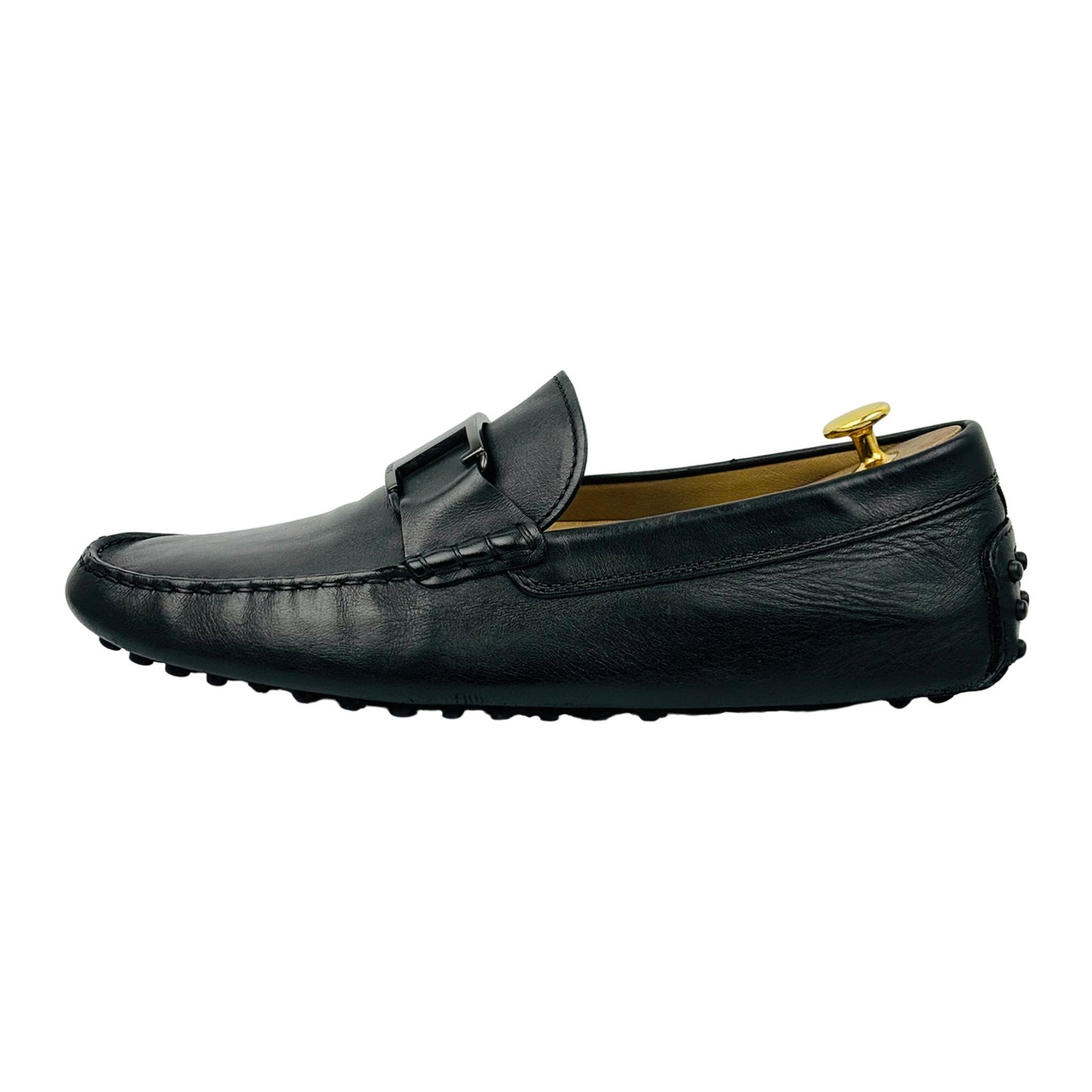 Tod's Men's T Logo Black Leather Loafers (Size 44)