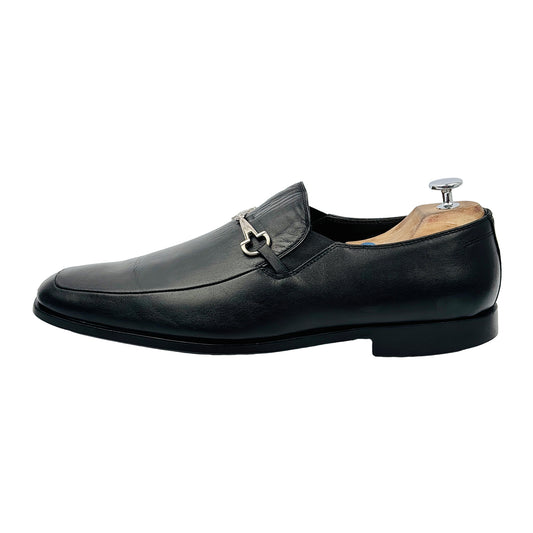Bruno Magli Men's Horsebit Black Leather Loafers (Size 45.5/46)