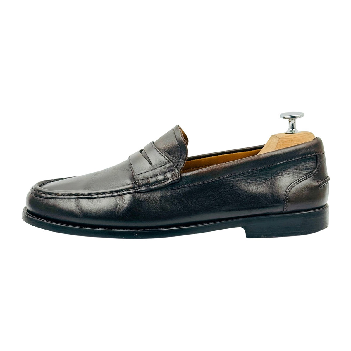 Massimo Dutti Dark Brown Leather Penny Loafers (Size 42/42.5)