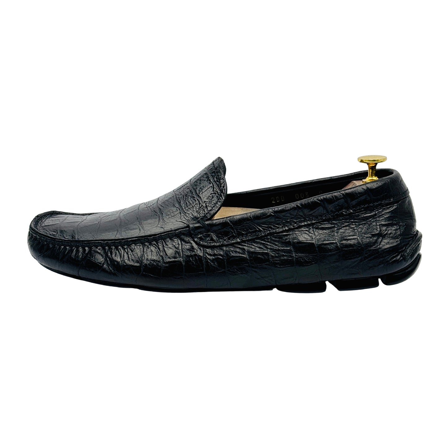 Prada Men's Crocodile Leather Black Loafers (Size 42.5/43) - 2DD 003