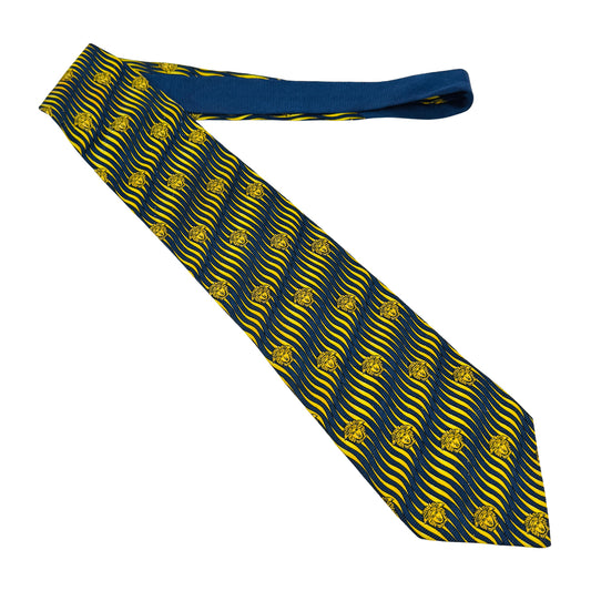 Versace Navy 'Wave Pattern' Silk Tie (Size Regular)