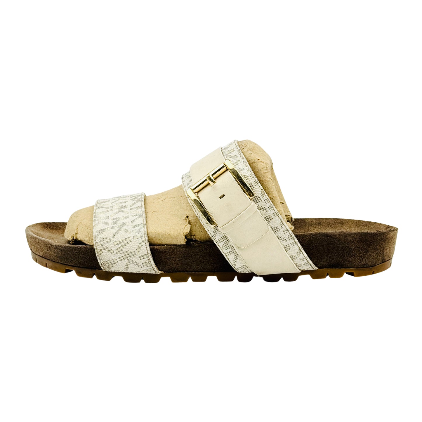Michael Kors Mylah Off-White Sandal Slides (Size 38)