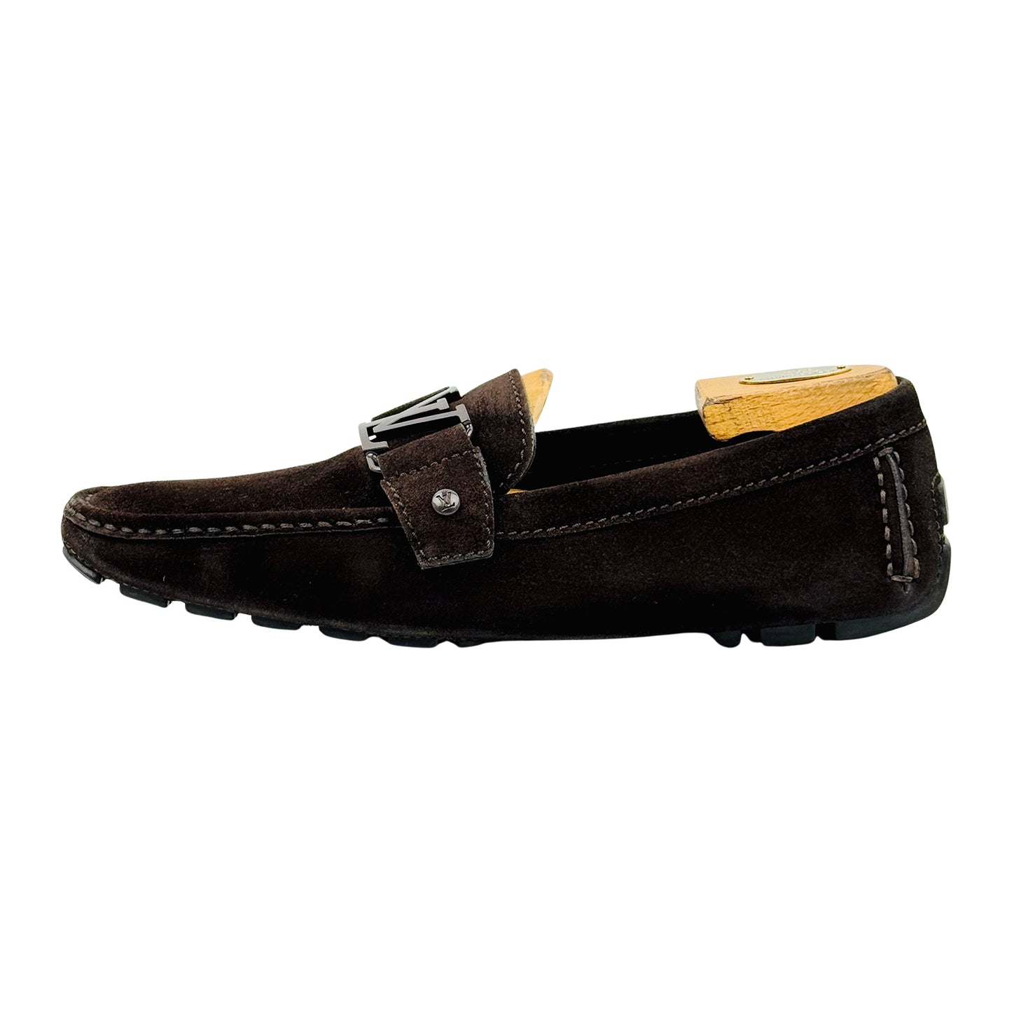 Louis Vuitton Monte Carlo Dark Brown Suede Loafers (Size 42.5)