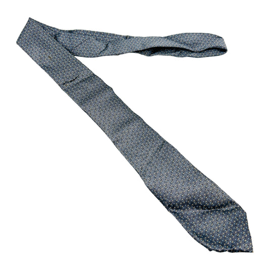 Lanvin Grey 'Geometric Motifs' Silk Tie (Size Slim Fit)