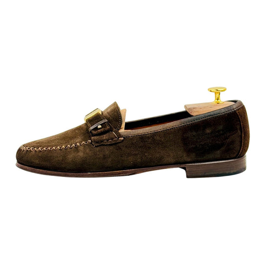 Salvatore Ferragamo Suede 'Gold Buckle' Loafers (Size 42)
