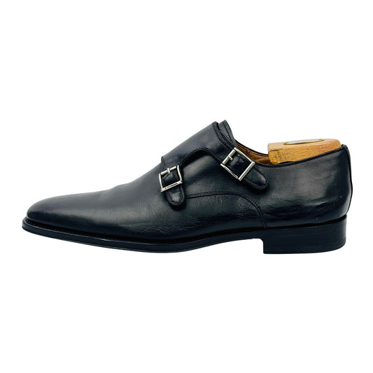 Magnanni Miro Double Monk Strap Black Shoes (Size 42) - 13274