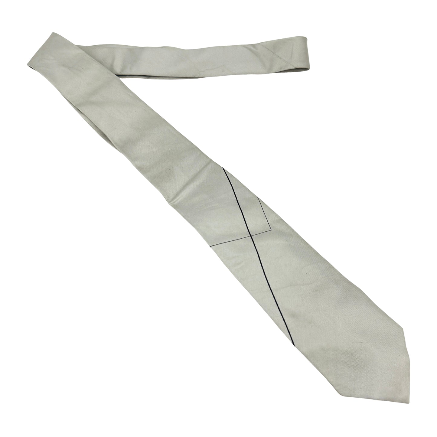 Emporio Armani Ivory 'Geometric Lines' Tie (Size Slim Fit)