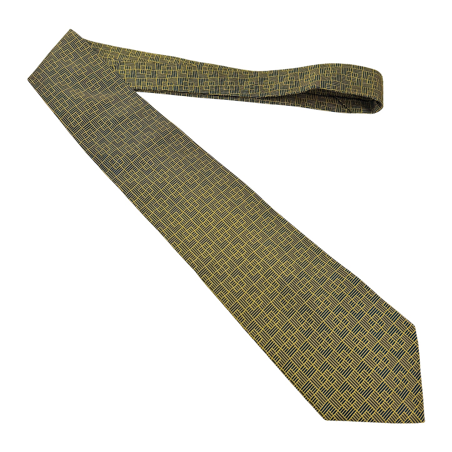 Lauren Ralph Lauren Gold 'Geometric Pattern' Tie (Size Regular)
