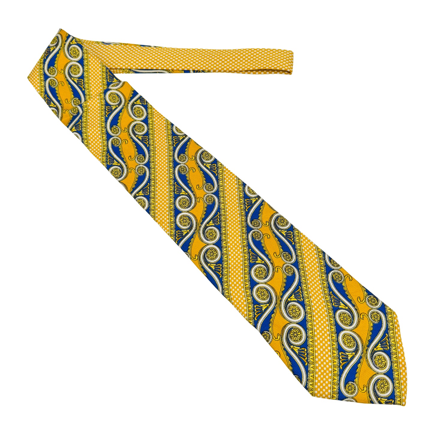 Gianni Versace Yellow 'Baroque Pattern' Silk Tie (Size Regular)