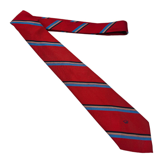 Christian Dior Red 'Diagonal Stripes' Tie (Size Regular)