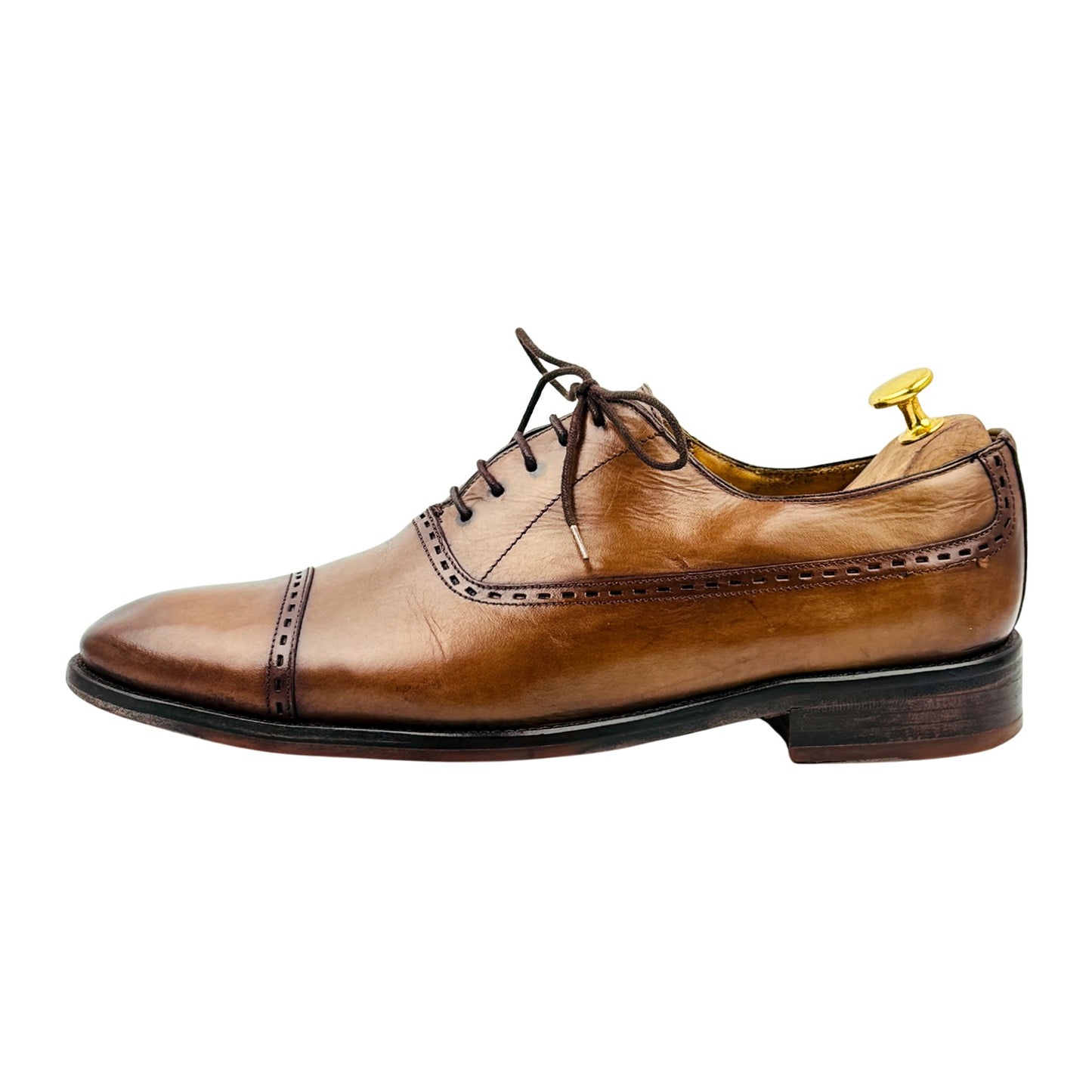 Mezlan Men's Cognac Brown Leather Oxfords (Size 43)