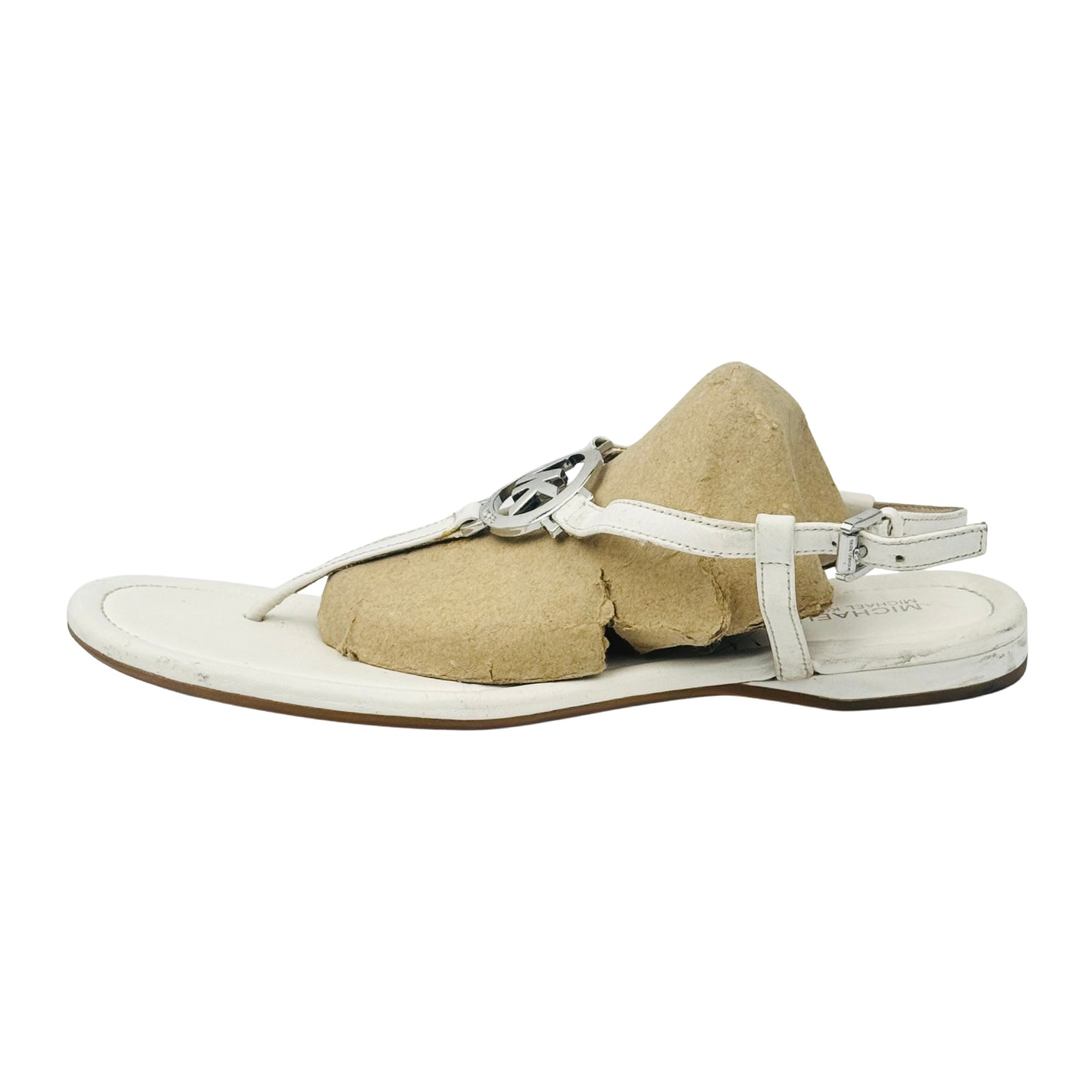 Michael Kors Tania Off-White T-Strap Sandals (Size 40)