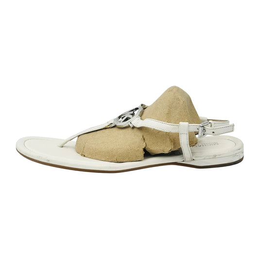 Michael Kors Tania Off-White T-Strap Sandals (Size 40)