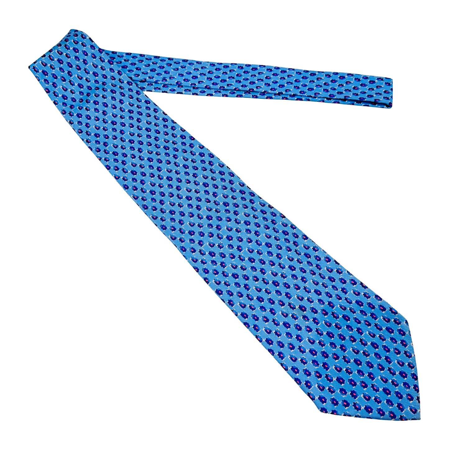 Dunhill Light Blue 'Floral Pattern' Tie (Size Regular)