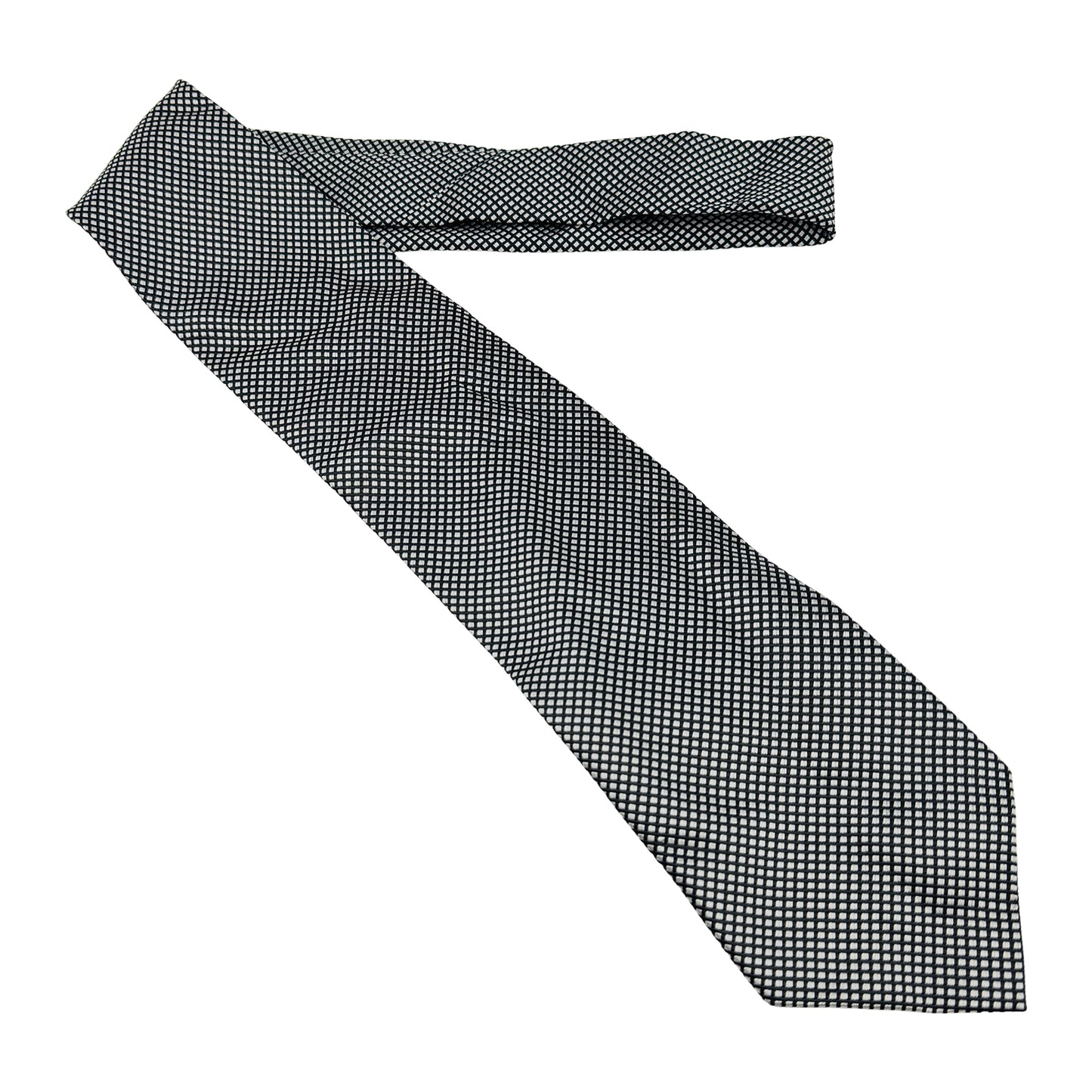 Ermenegildo Zegna Black 'Geometric Pattern' Tie (Size Regular)