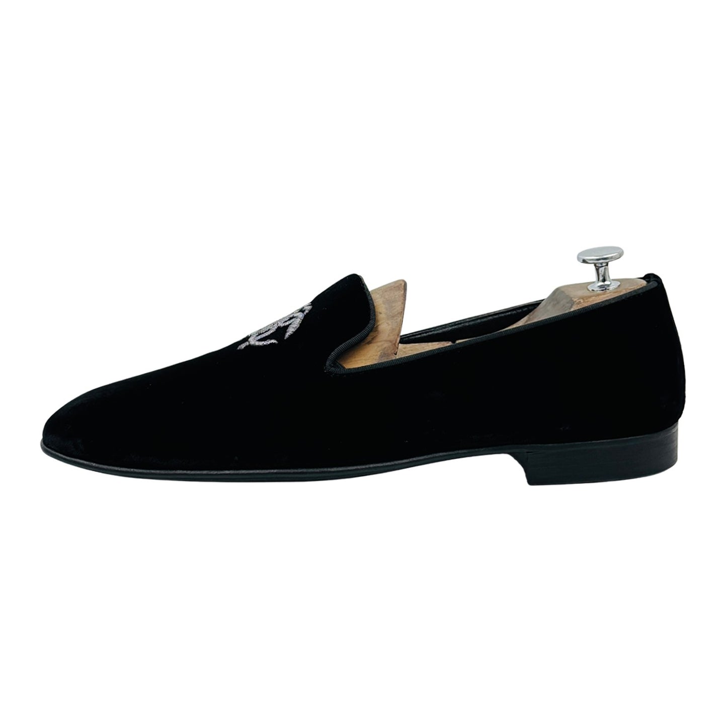 Roberto Cavalli Monogram Mirror Snake Black Loafers (Size 44)