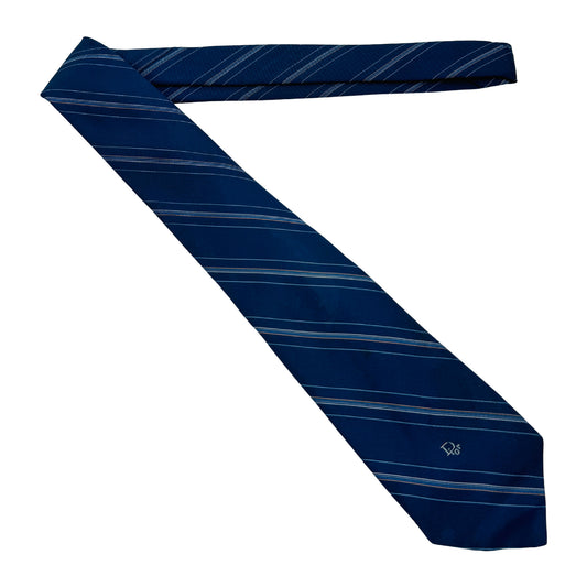 Christian Dior Light Blue 'Diagonal Stripes' Tie (Size Regular)