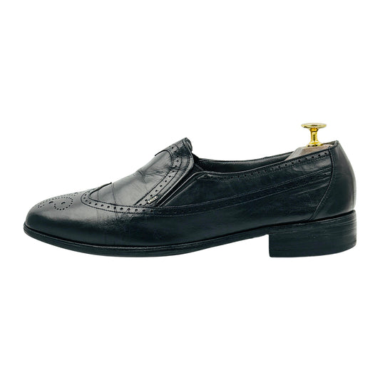 Bally Men's Black Leather Wingtip Loafers (Size 42)