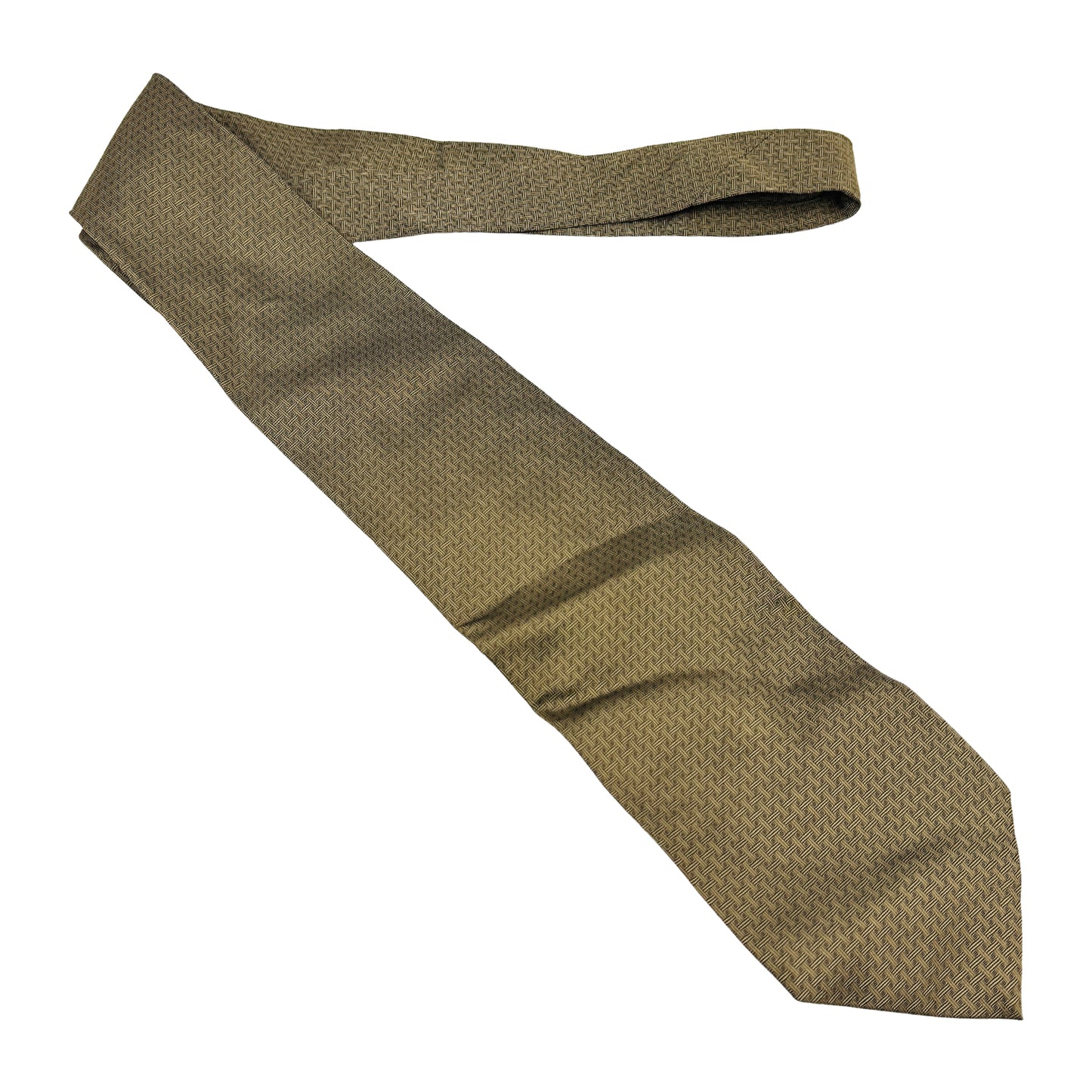 Zara Men Brown 'Geometric Woven Pattern' Tie (Size Regular)