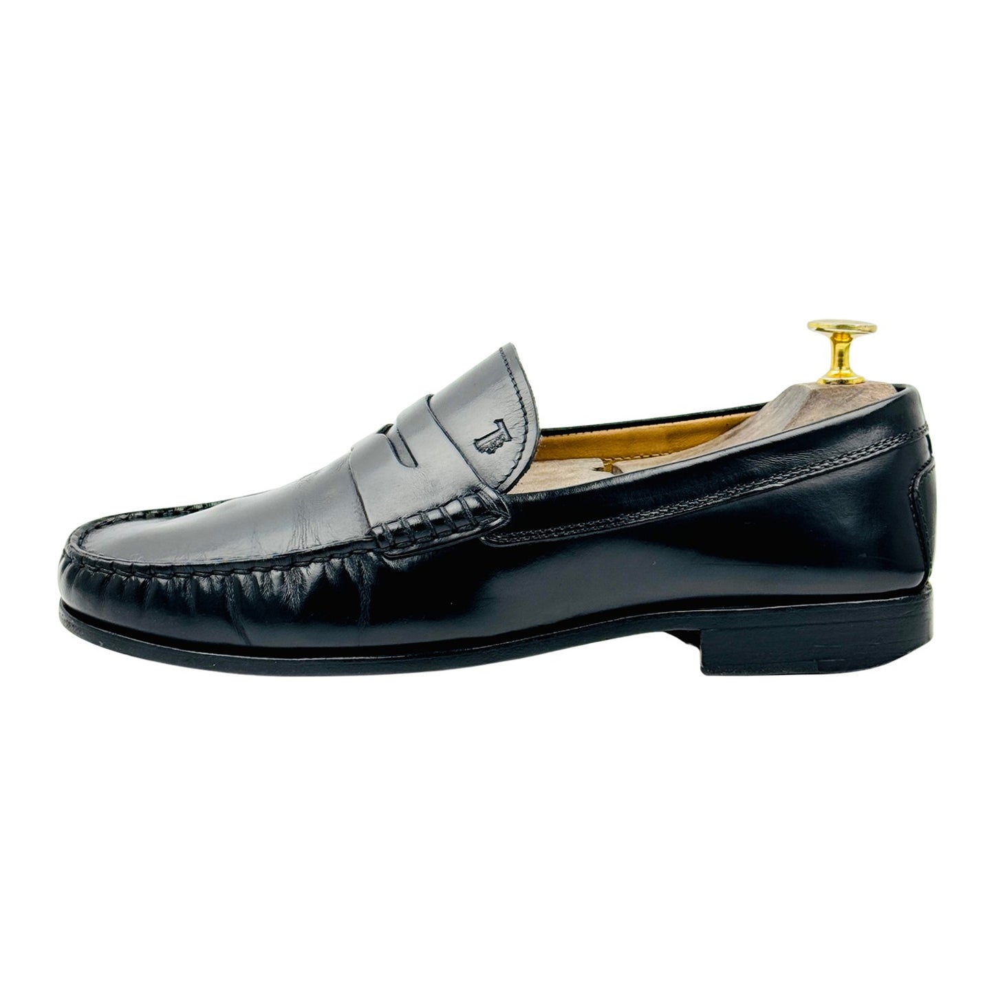 Tods Men's Black Leather Loafers (Size 40/40.5)