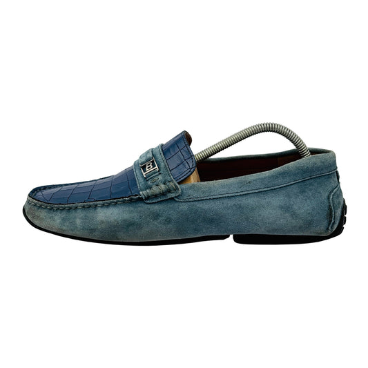 Bally Men's Keeper Blue Suede Leather Loafers (Size 43/43.5)