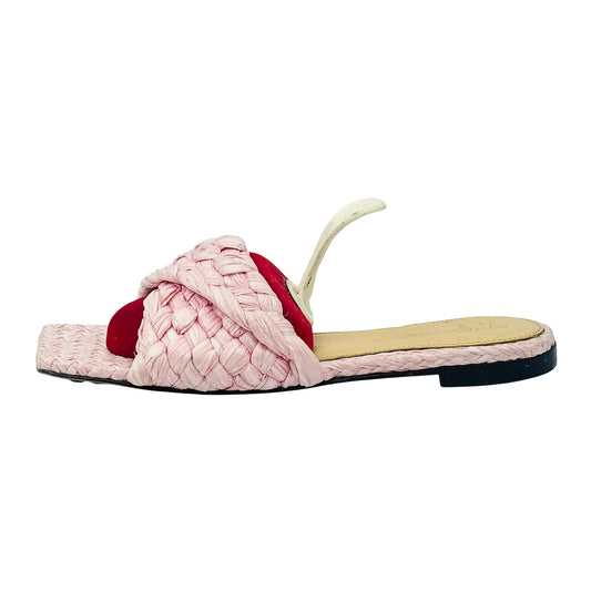 Bottega Veneta Raffia Stretch Sandal Slippers (Size 38)