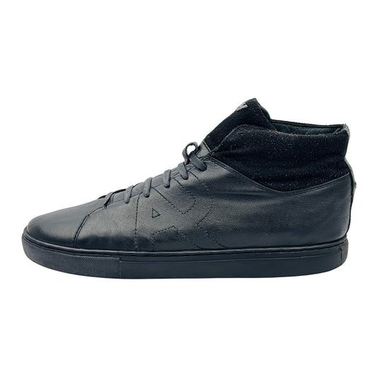 Armani Jeans High-Top 'Black Green' Leather Sneakers (Size 43)