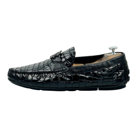 Roberto Cavalli Crocodile-Effect Leather Loafer (Size 45)