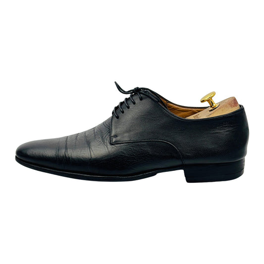 Hugo Boss Men's Black Leather Derby Shoes (Size 43)