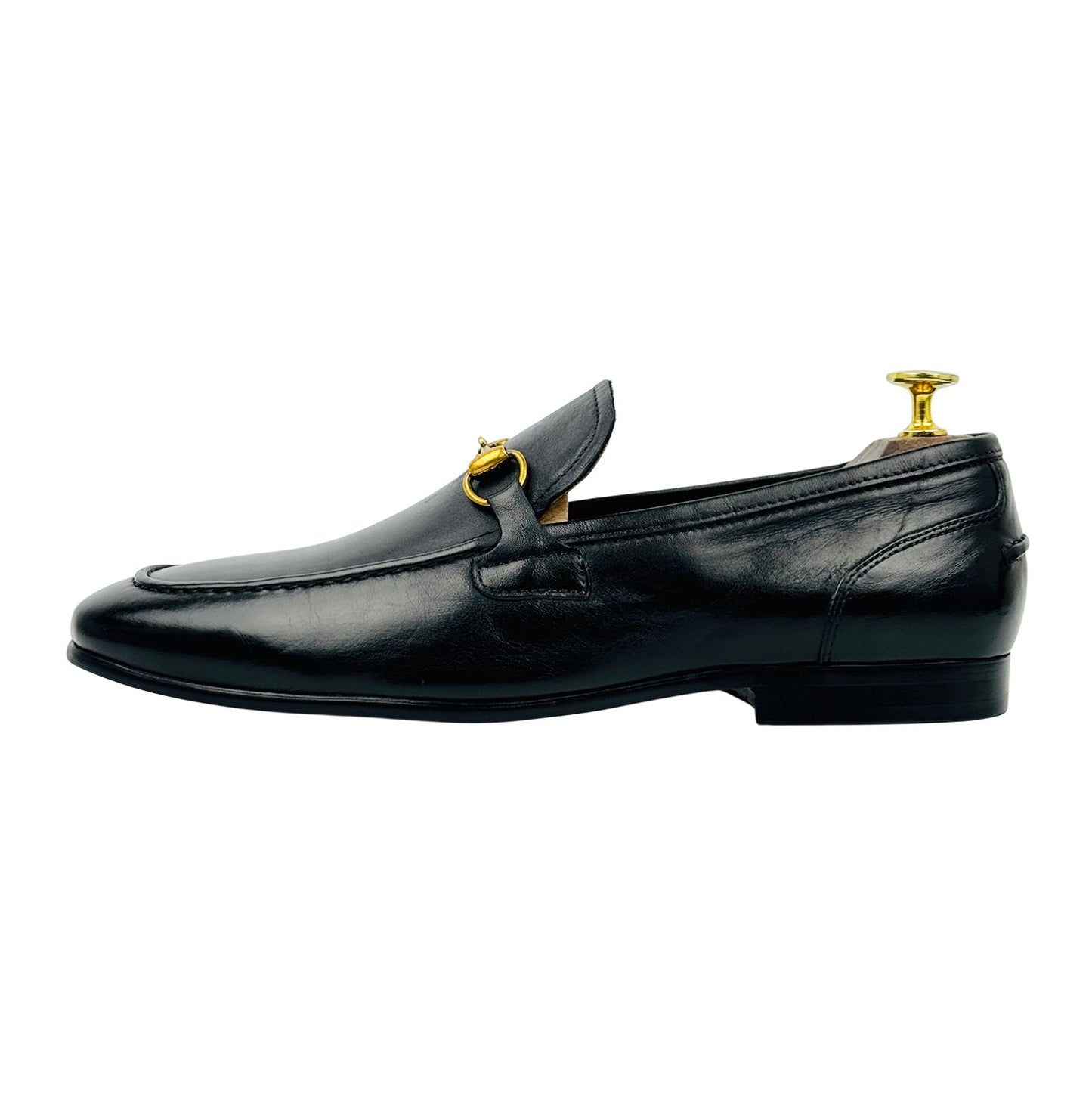 Gucci Jordaan Black Horsebit Loafers (Size 42) - 406994