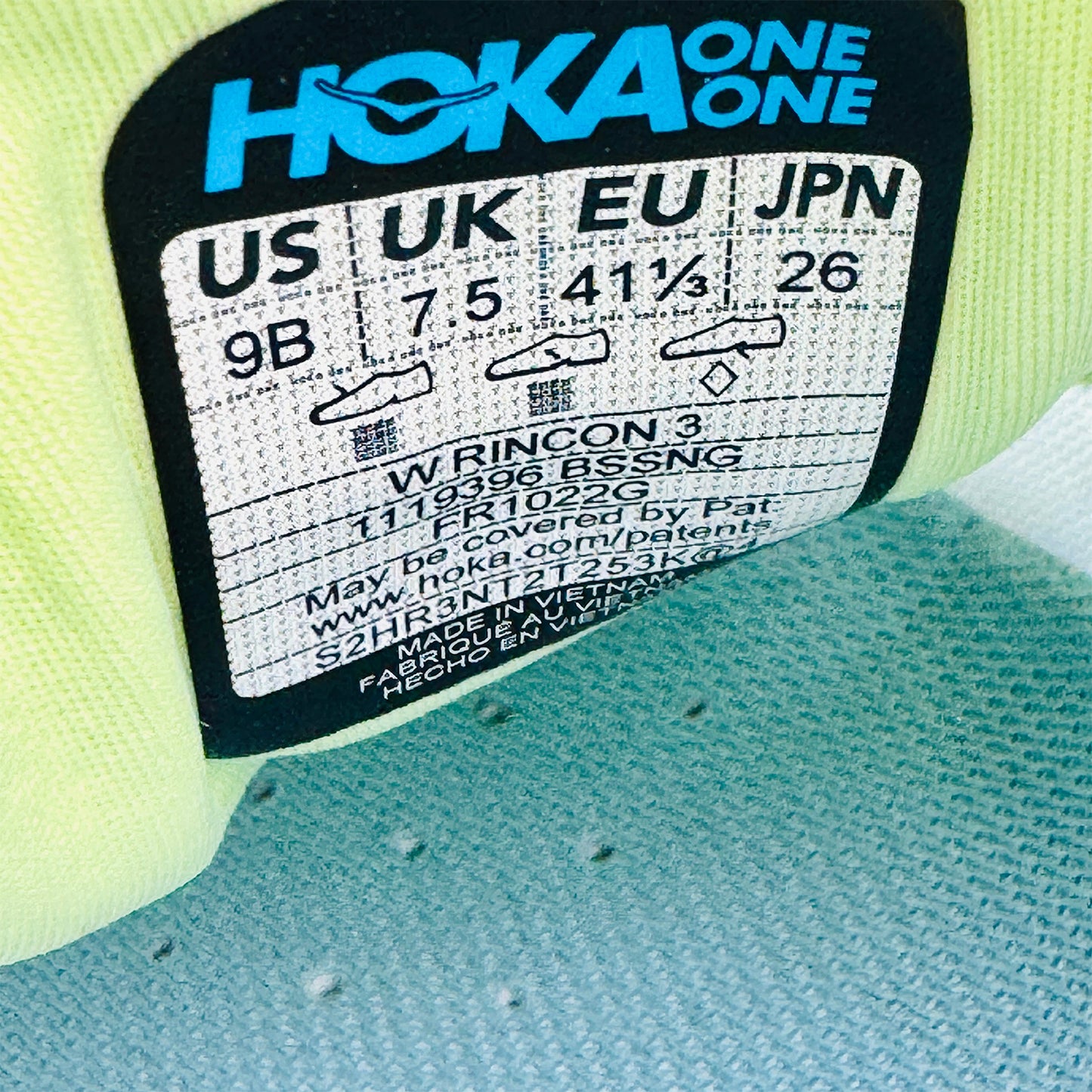 Hoka Rincon 3 'Butterfly' Shoes (Size 41.5) - 1119396-BSSNG