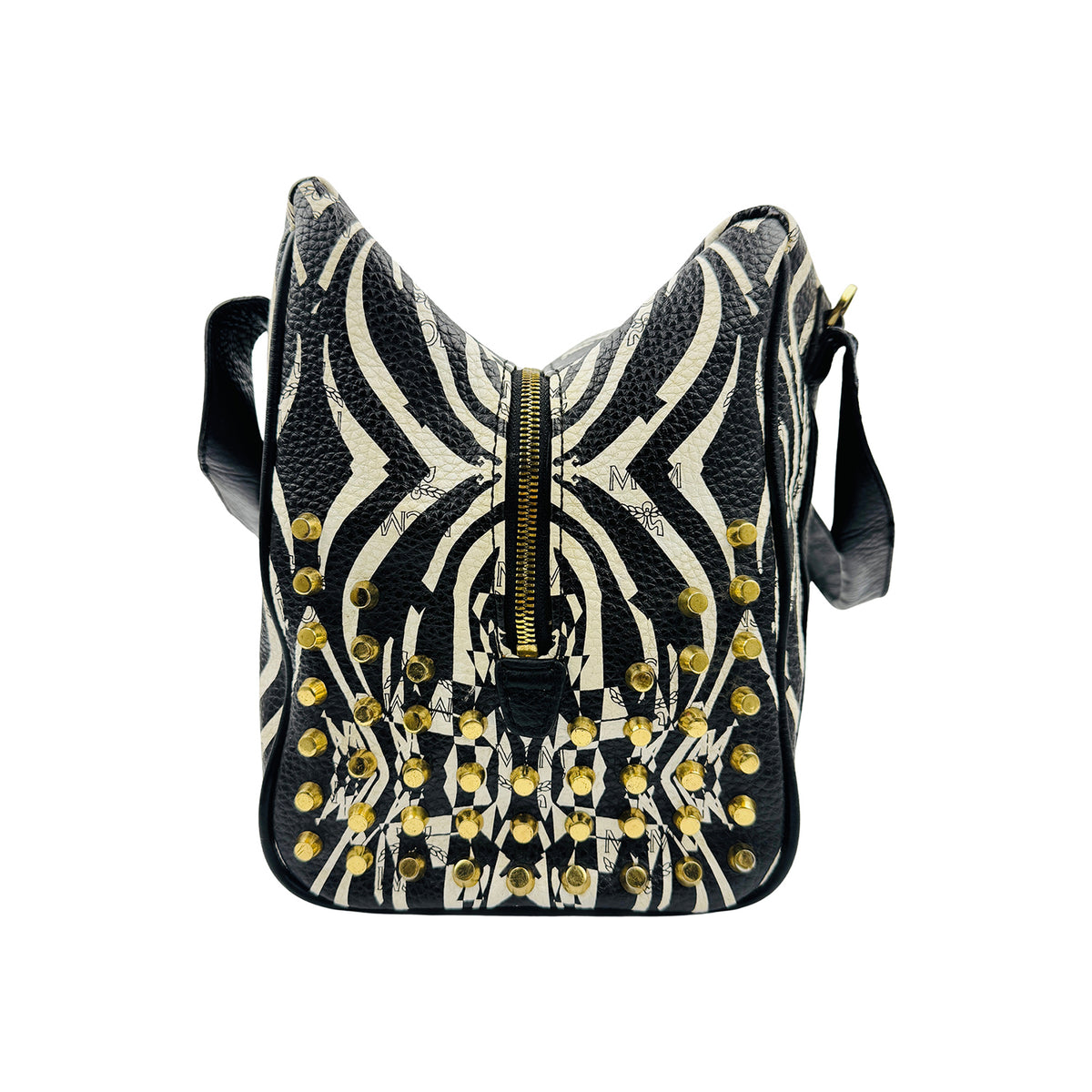 MCM Zebra Keana 'Black White' Boston Bag