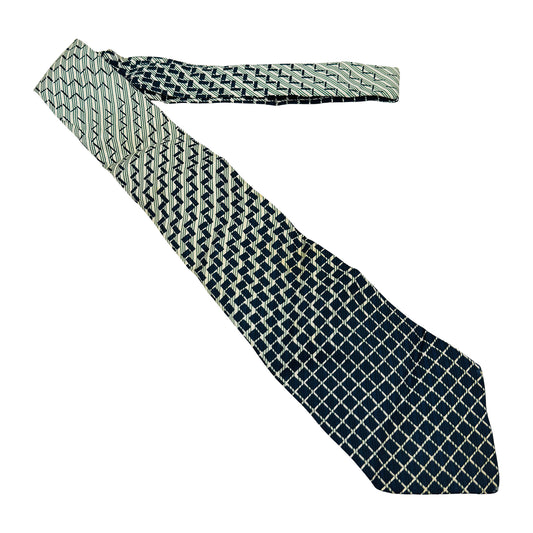 Christian Dior Dark Navy 'Geometric Pattern' Tie (Size Regular)