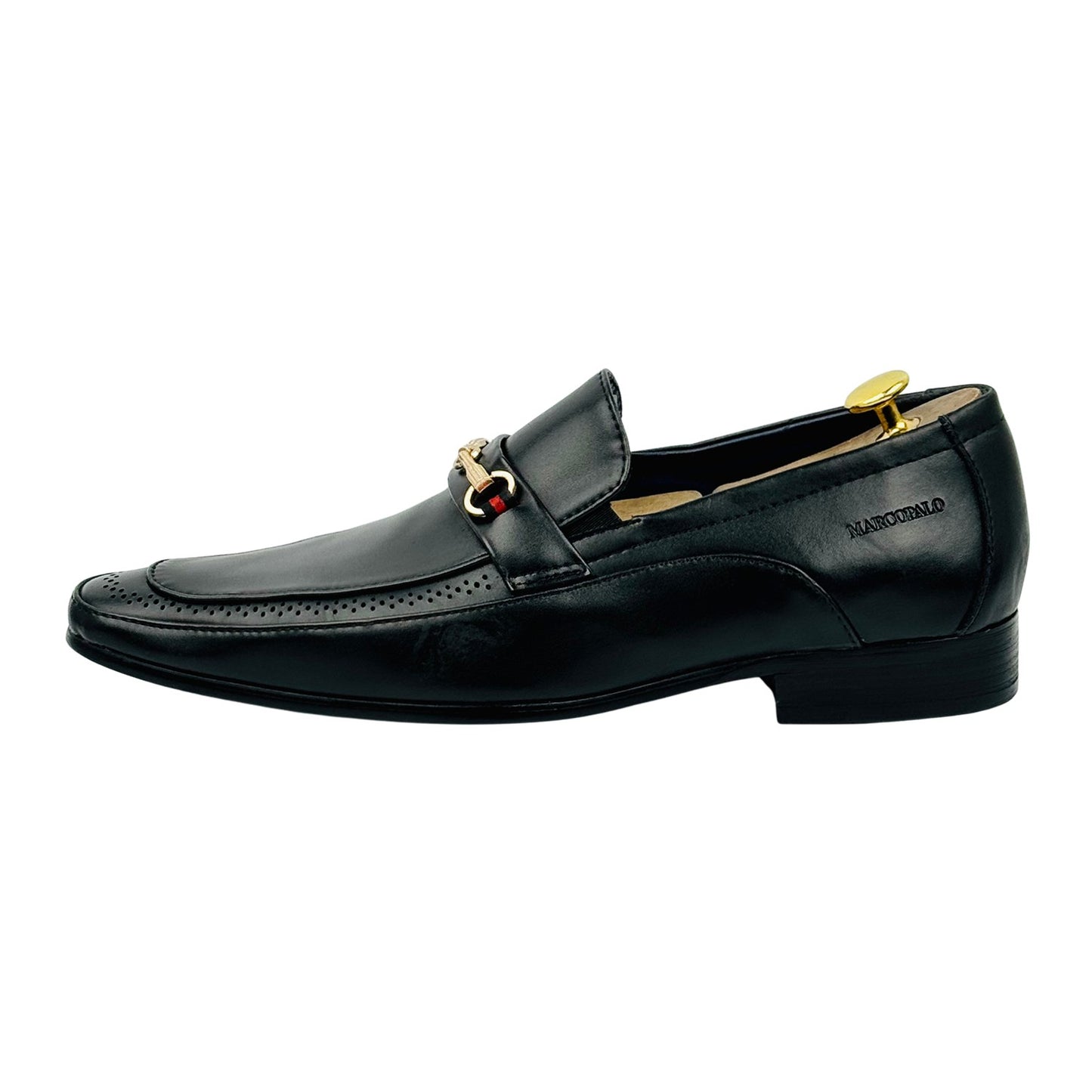 Marco Palo Men's Black Leather Loafers (Size 43)
