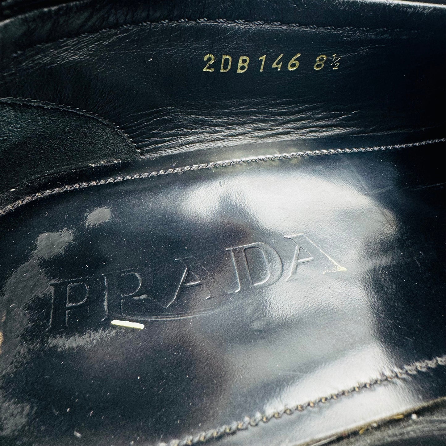 Prada Men's Black Brushed Leather Loafer (Size 42.5)