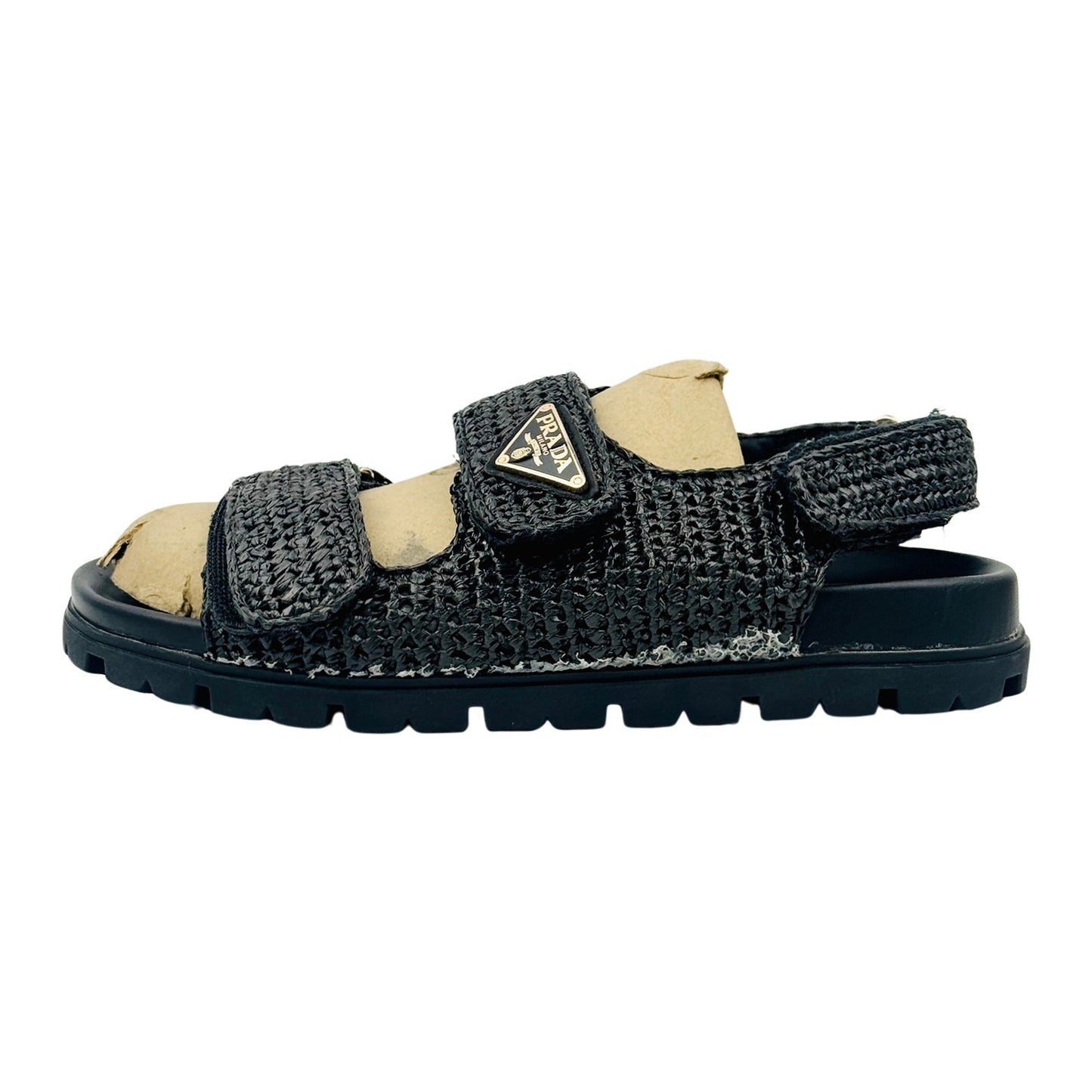 Prada Black Viscose yarn SlingBack Sandals (Size 40)