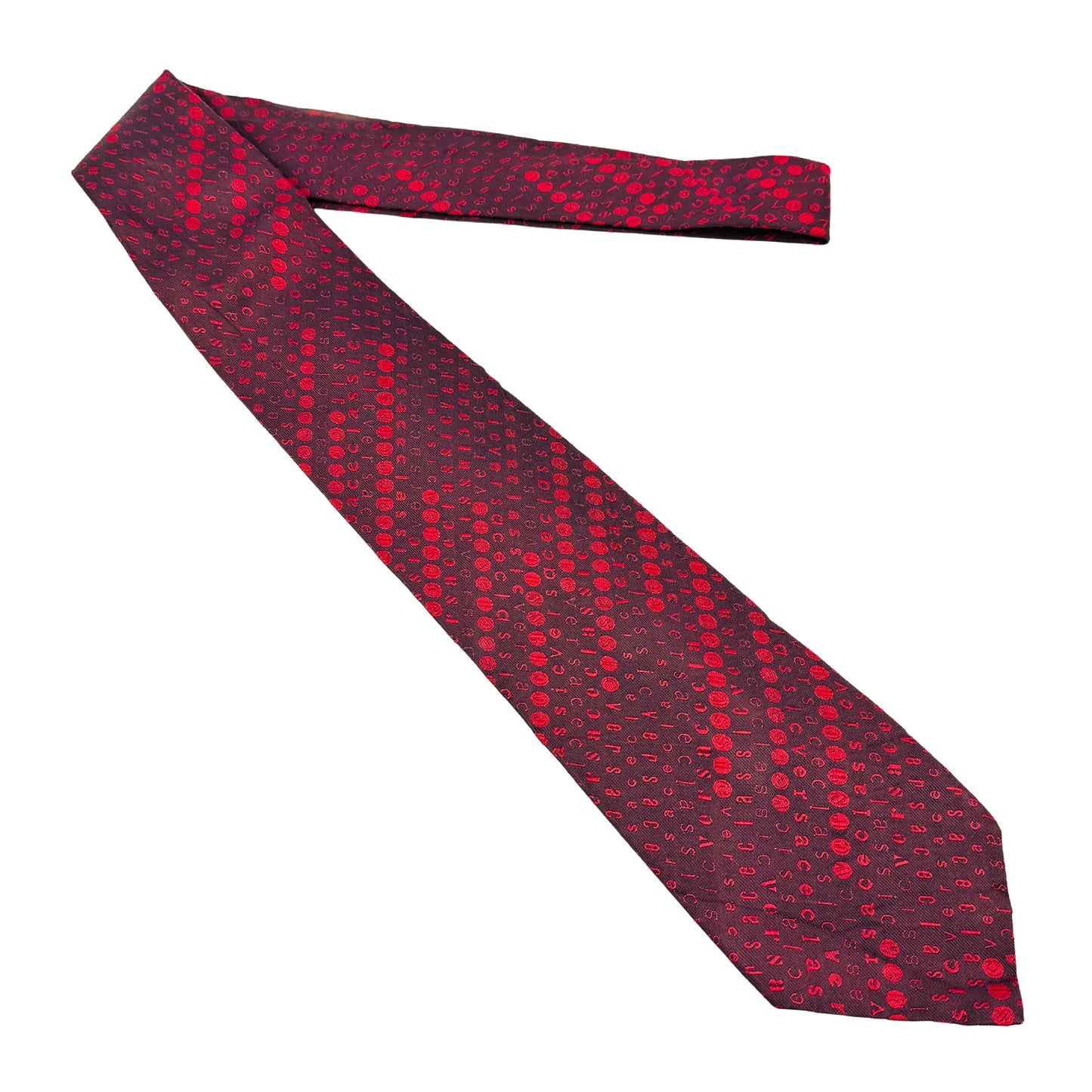 Versace Dark Maroon 'Geometric Pattern' Tie (Size Regular)