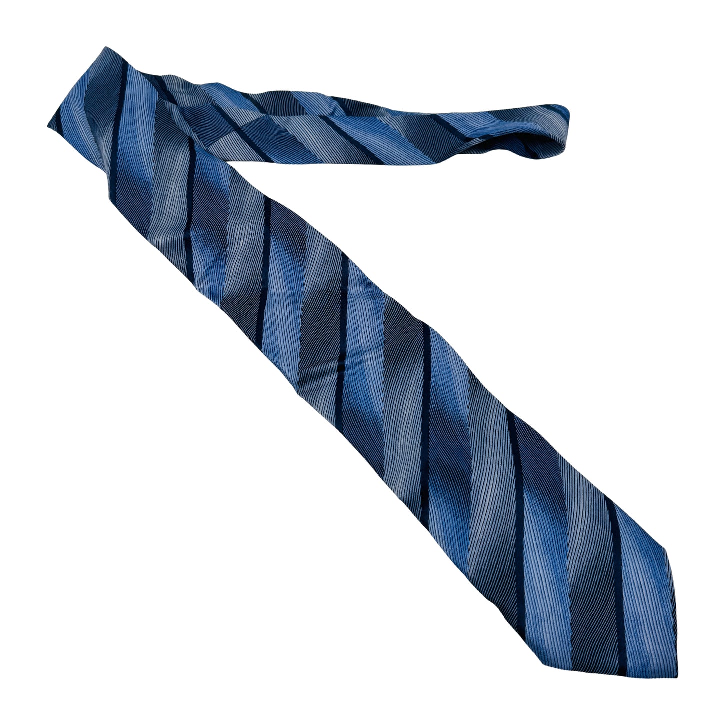 Lanvin Navy Blue 'Diagonal Striped' Silk Tie (Size Regular)