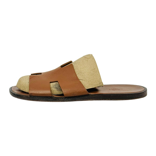 Hermès Men's Izmir Brown Sandal Slippers (Size 45)