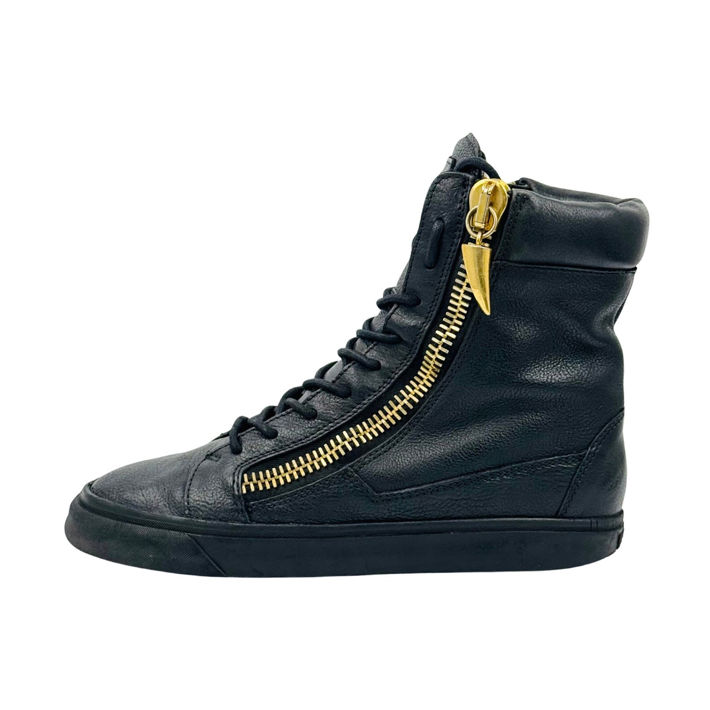 Giuseppe Zanotti Black Leather Designer Sneakers (Size 40.5/41)