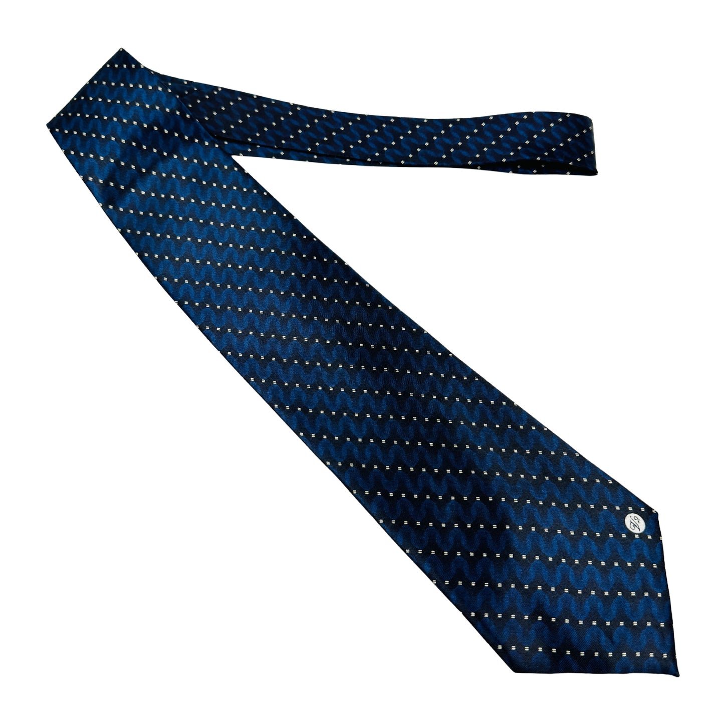 Versace Navy Blue 'Dotted Pattern' Tie (Size Regular)