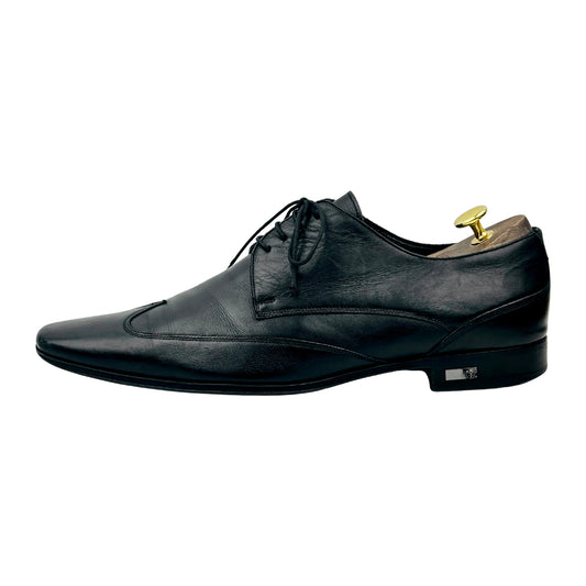 Versace Black Leather Lace-Up Oxfords (Size 43/43.5)