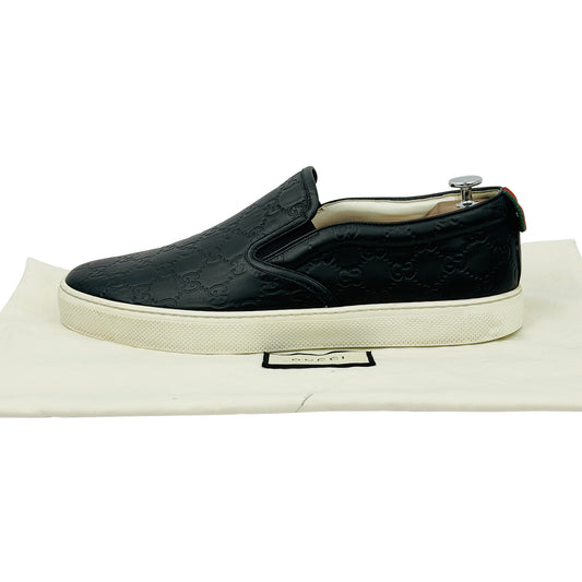 Gucci GG Signature Black Slipon Shoes (Size 46.5/47) - 407364