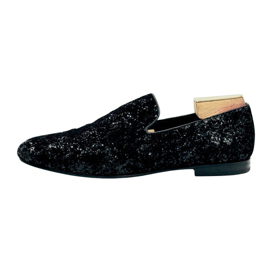 Jimmy Choo Thame Coarse Glitter Loafers (Size 44.5/45) - THAMECGFBLACK