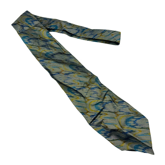 Lanvin Grey 'Abstract Pattern' Silk Tie (Size Regular)