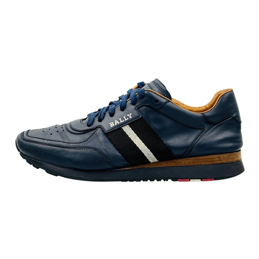 Bally Men's Aston Navy Blue Leather Sneakers (Size 41/41.5)
