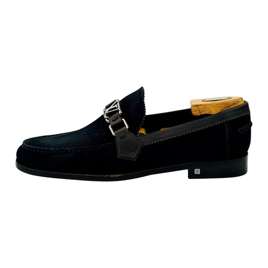 Louis Vuitton Major Suede Leather Navy Blue Loafers (Size 42.5)