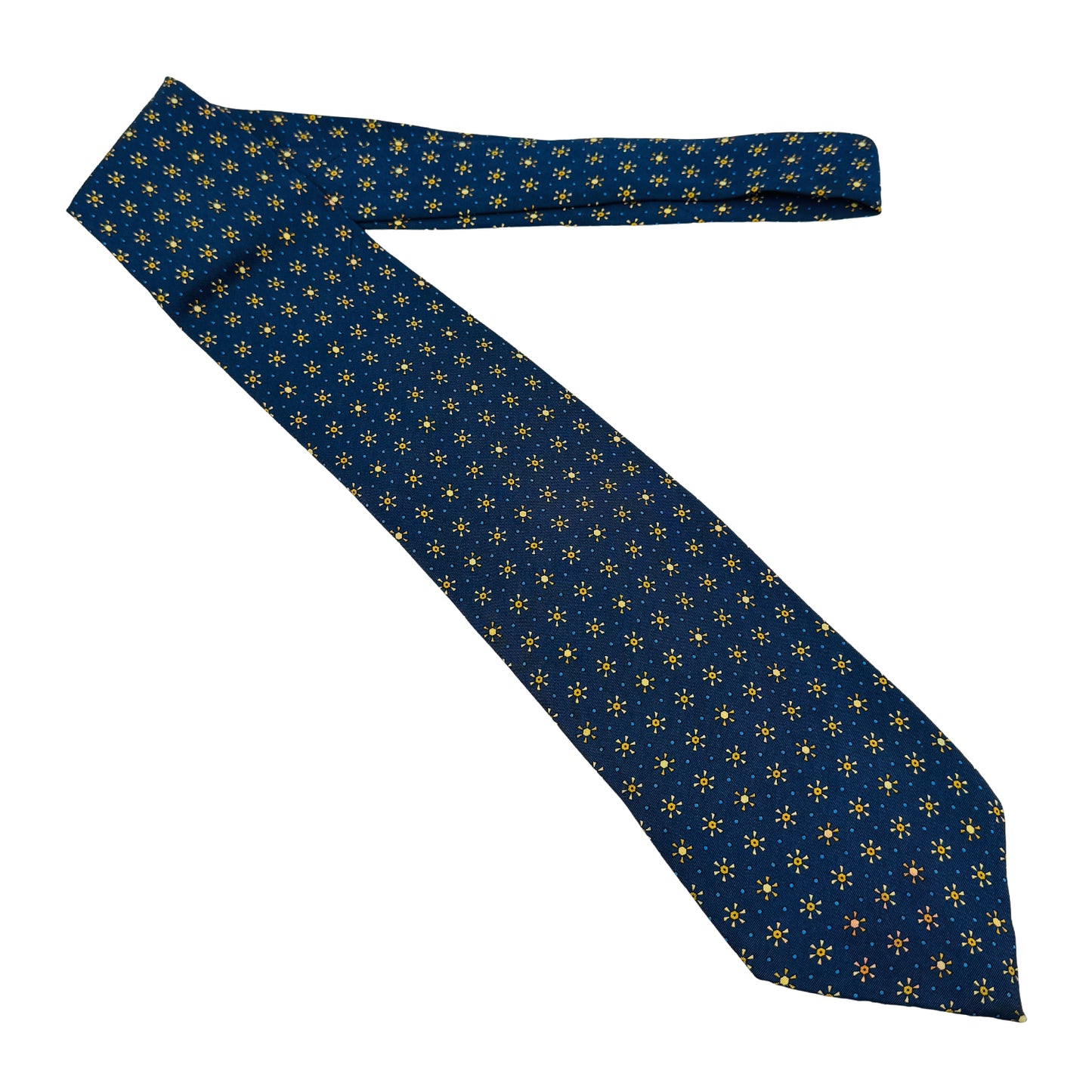 Battistoni Navy 'Floral Pattern' Tie (Size Regular)