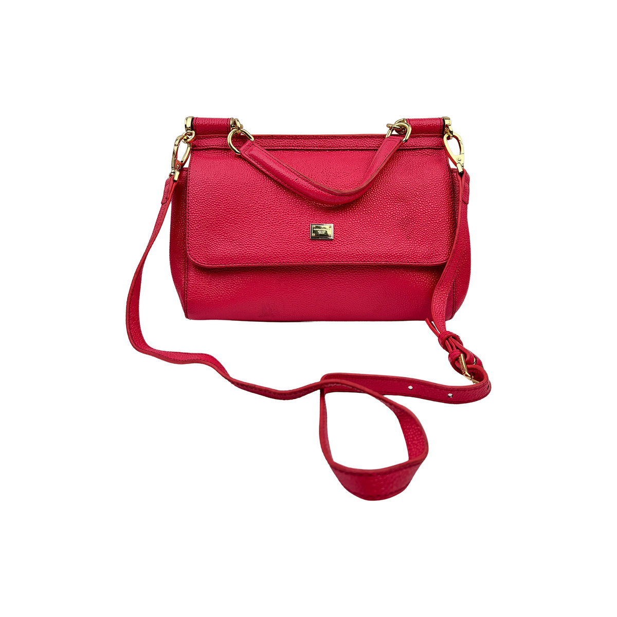 Dolce & Gabbana Sicily 'Fuchsia Pink' Leather Handbag