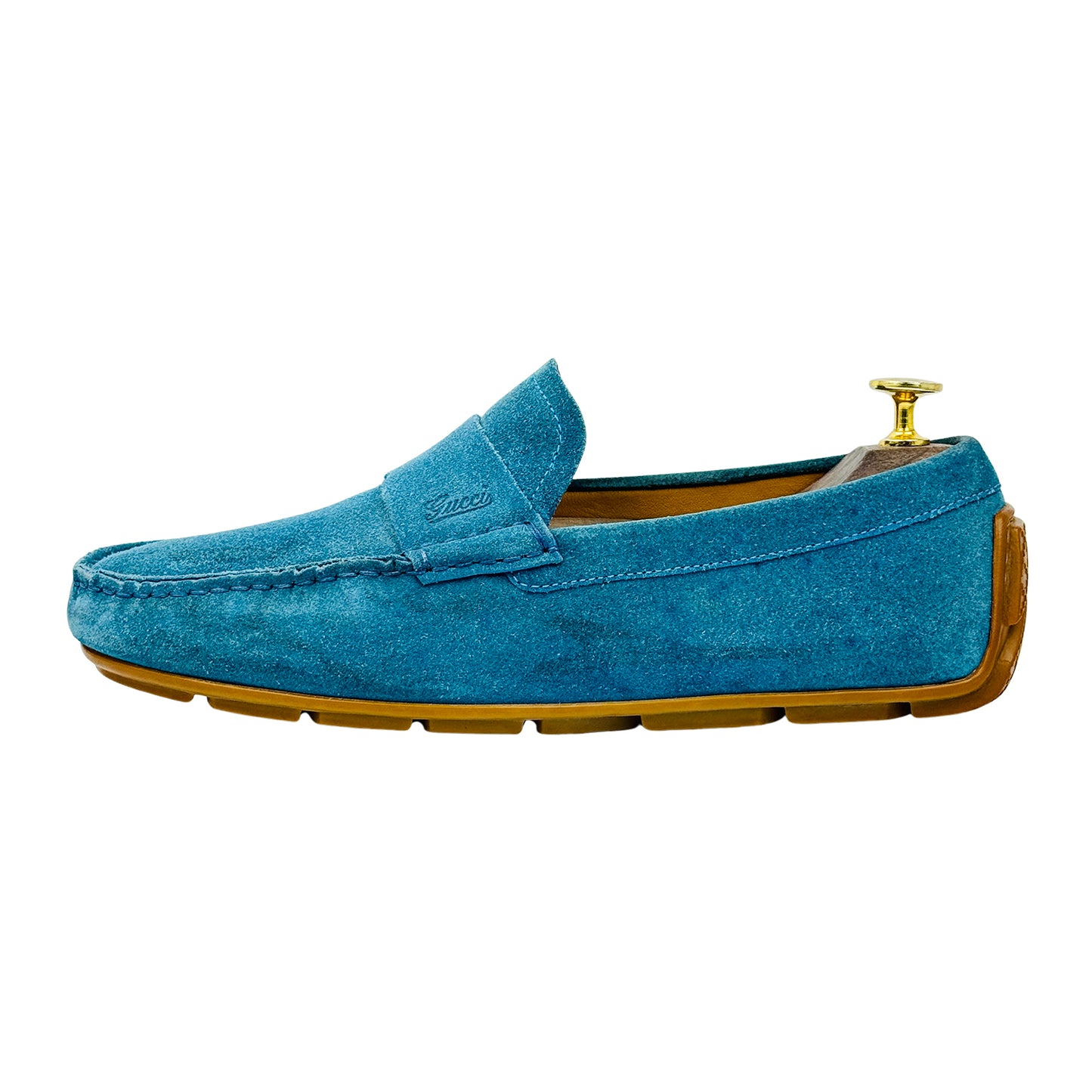 Gucci Men's Blue Suede Driving Loafers (Size 41.5)